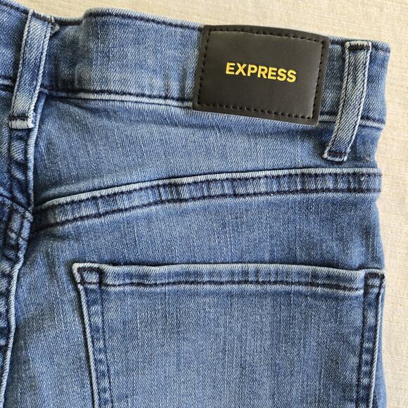 Express Jeans Womens 6 Super High Rise Slim Straight Distressed Stretch Denim - Picture 7 of 13